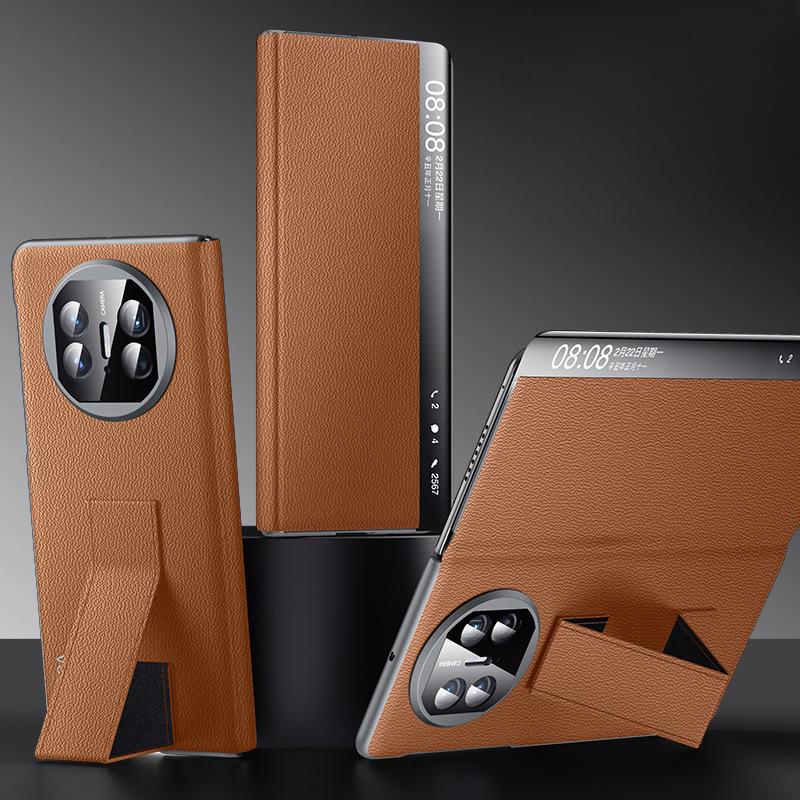 Huawei MateX6 Phone Case Folding Smart Window Stand X5 Anti-drop X3 Business Men's Full Bag Leather Case
