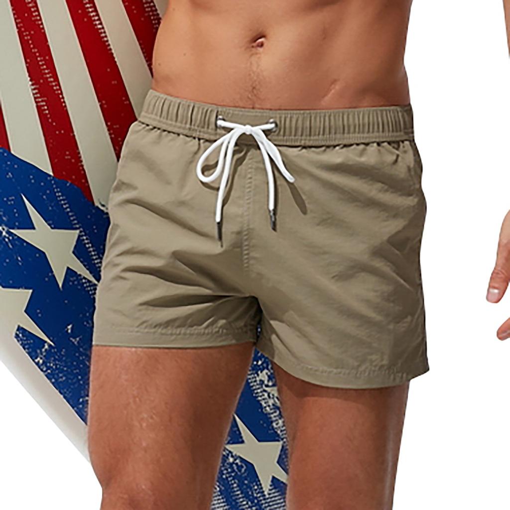 Men's Beach Pants Pocket Zipper Surf Shorts Casual Fashion Swimming Trunks
