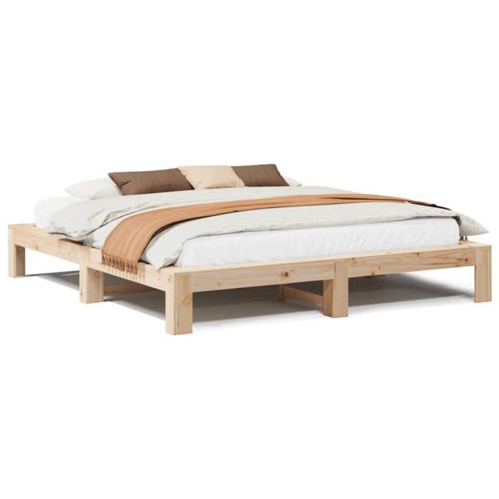 VidaXL Bed Frames Without Mattress 200x200 Cm Solid Pine Wood 3308726