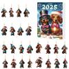 Dachshund Countdown Calendar Multi-Purpose Hanging Dachshund Ornaments Mini Xmas Tree Dog Pendant for Holiday Backpack Ornaments