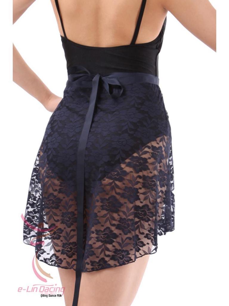 Ballet Chiffon Tulle Midi Skirt with Lace Panel and Tie-Up for Classical and Chinese Dance - Adult and Child Sizes