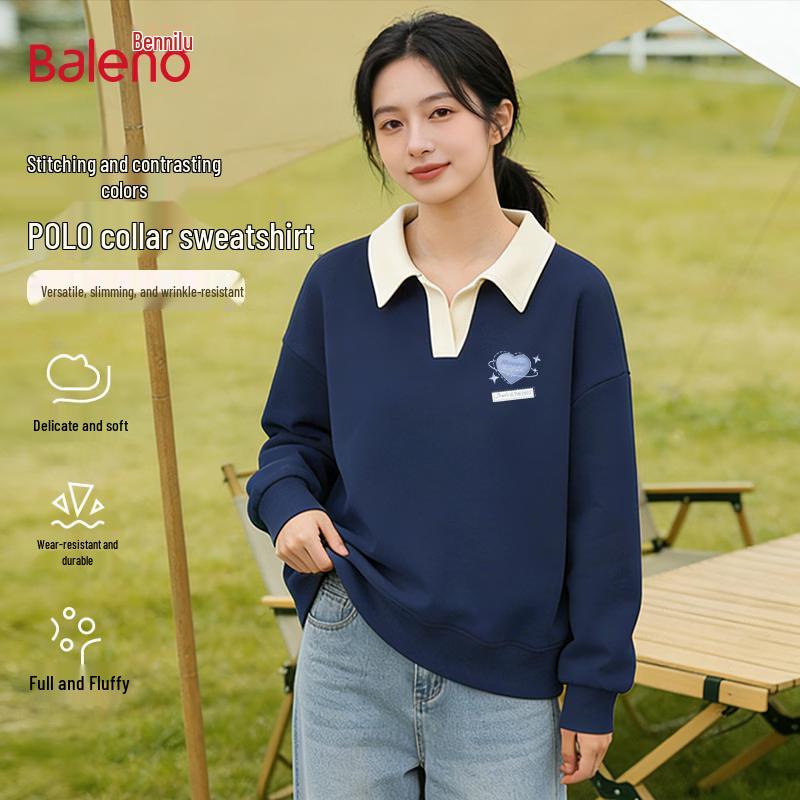 Baleno Women's Contrast Polo Collar Sweatshirt