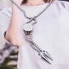 Perfect Gift Stainless Steel Bolo Necklace with Sliding Block Design and Rhinestones Design for Daily & Parties