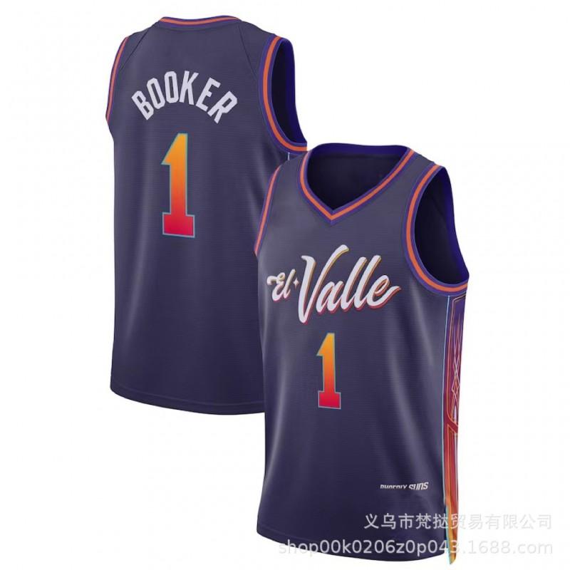 Phoenix Suns NBA Basketball Jersey Durant 35 Booker 1 Paul 3 Season Cotton V-Neck Sleeveless Sportswear
