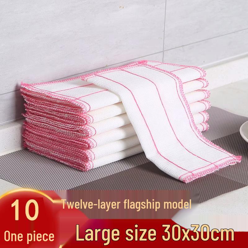 Non-Stick Oil Dishcloth: Absorbent, Lint-Free Linen Kitchen Towel for Easy Cleaning