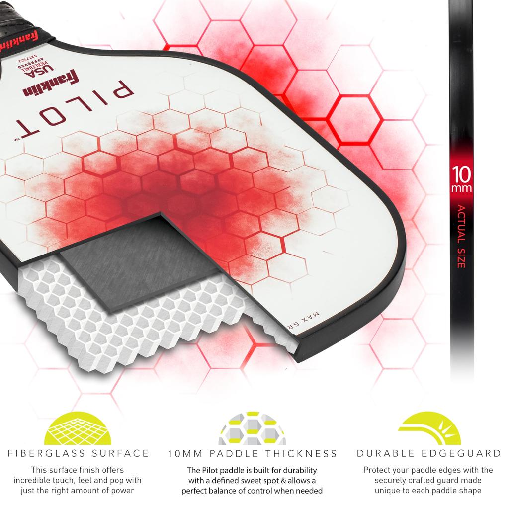 Franklin Pickleball Paddle Set Pilot PP 2 Player 2 Paddles and 4 Set Balls!