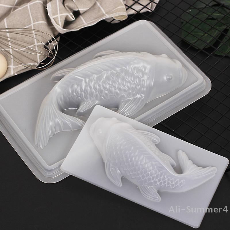 Fischform 3D Koi Fischform Plastik Kuchen Schokolade Geleeform DIY Seife Handgefertigt Sugarcraft Form Backformen