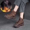Winter Plush Warm Short Boots Retro Genuine Leather Solid Color Comfortable Versatile Women's Shoes