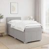 Box Spring Bed with Mattress Light Gray 90 x 200 cm Fabric