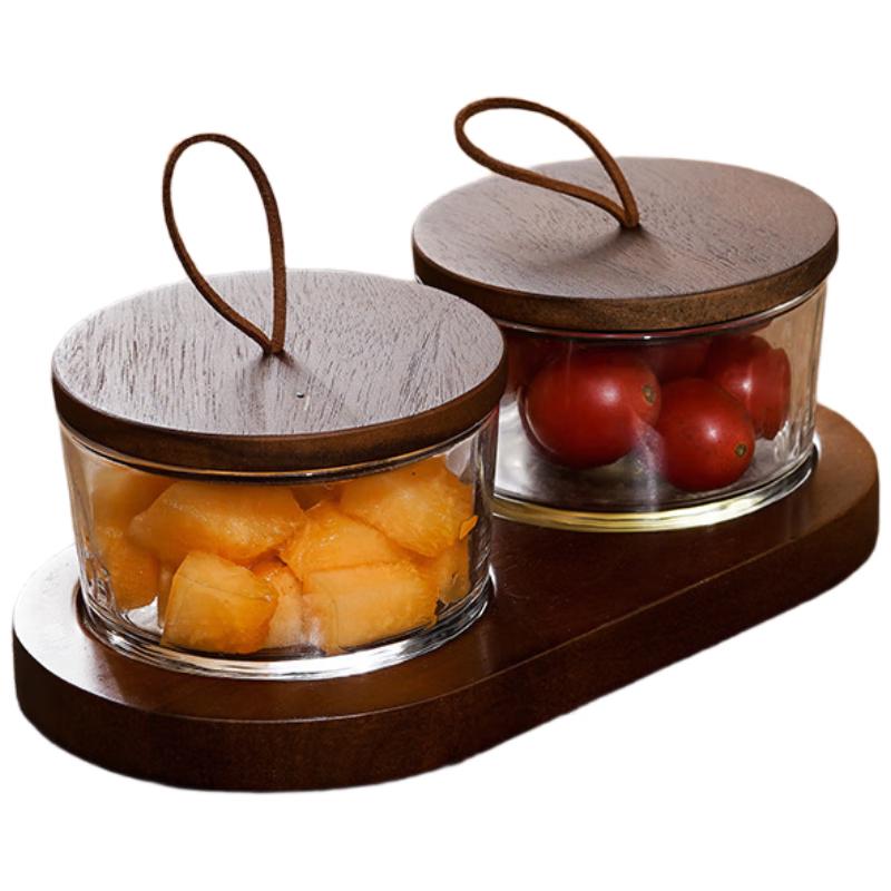 Retro Divided Glass Serving Tray 2-Grid