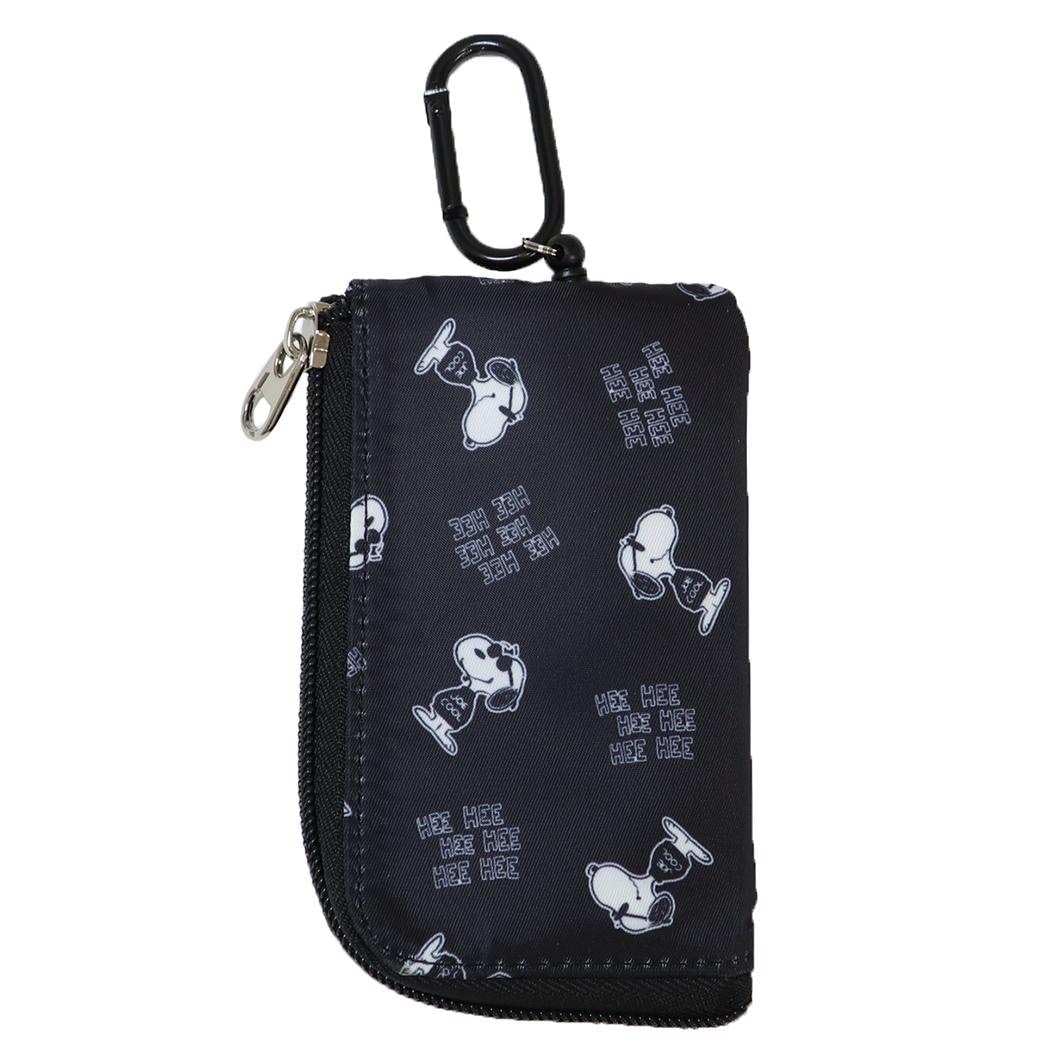 MARIMOCRAFTSNOOPY Joe Cool Монохромный ключница x x Peanuts Ключ Ключ и пропуск Катушка для ключей Флаер, В12,5 Ш7,5 Г2 см, SPIK-454. Кошелек, Чехол, Женский Мужской