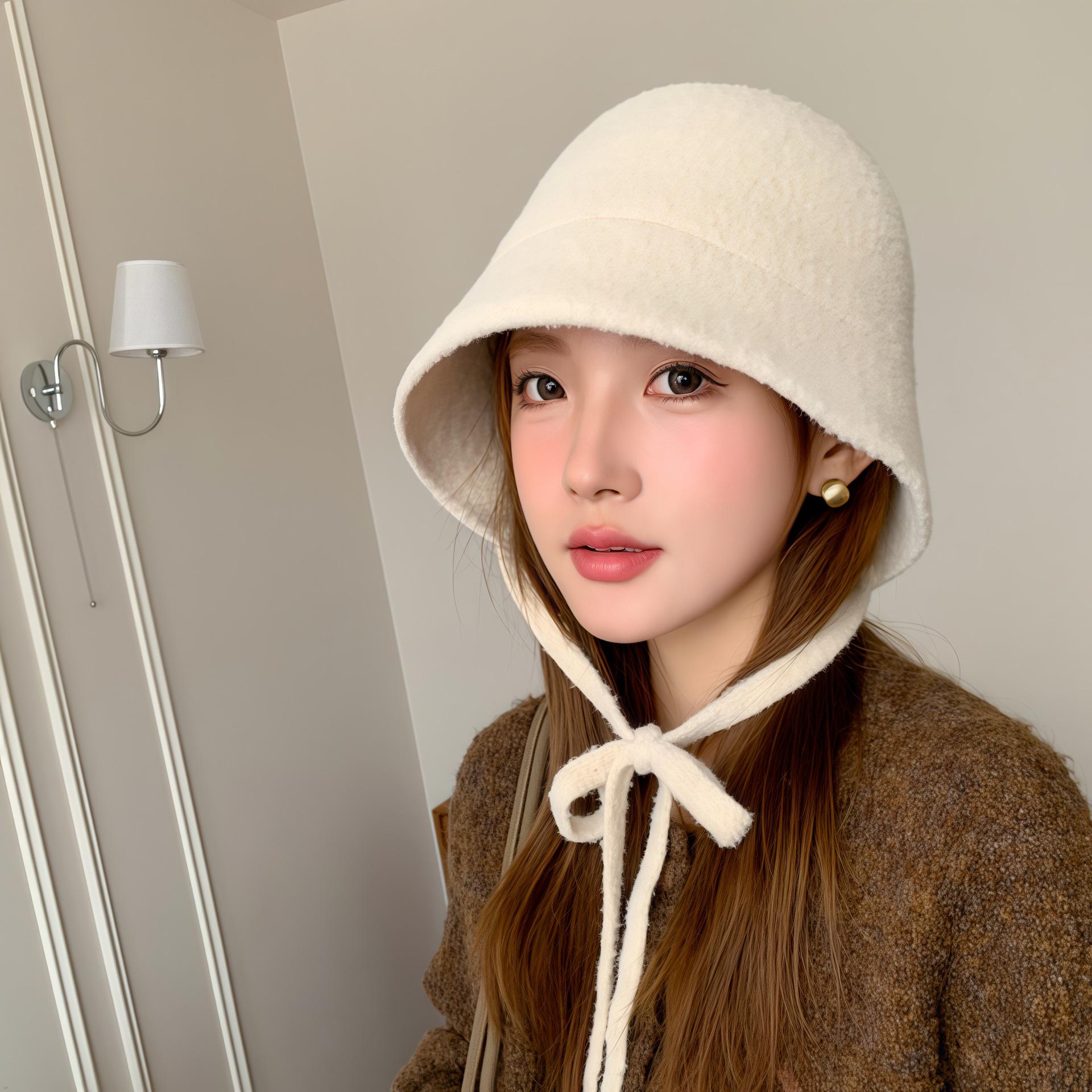 

High-End Woolen Fisherman Bucket Hat - Korean Style Winter Warmth for Women