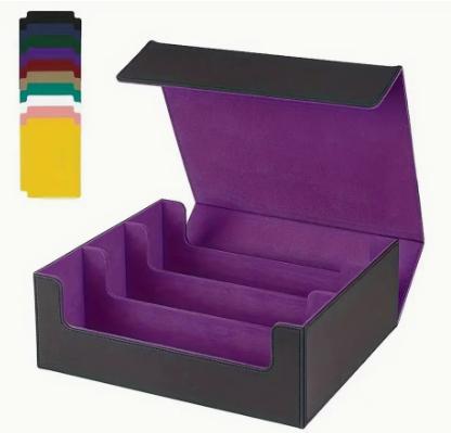 Portable Durable Eco-Friendly Card Deck Box Storage for Trading Cards 1800+ PU Leather Commander Card Deck Case