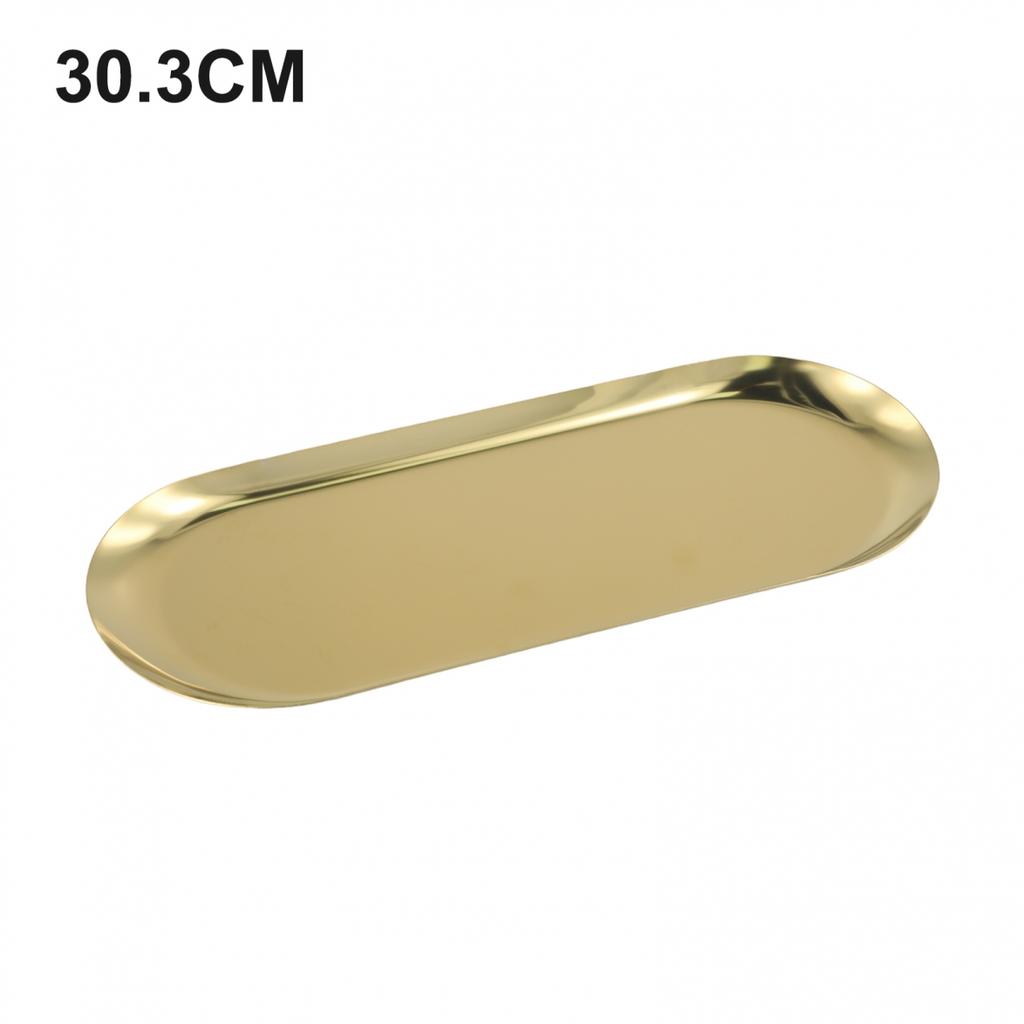 Practical Oval Stainless Steel Tray for Tea Set and Jewelry Display