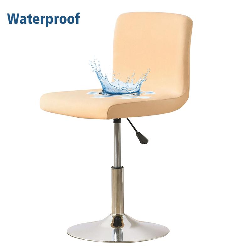 Wasserdichter Barhocker Stuhlbezug Kurze Rückenlehne Büro Drehstuhl Husse Elastischer Sitzbezug für Hotel Bankett Essen