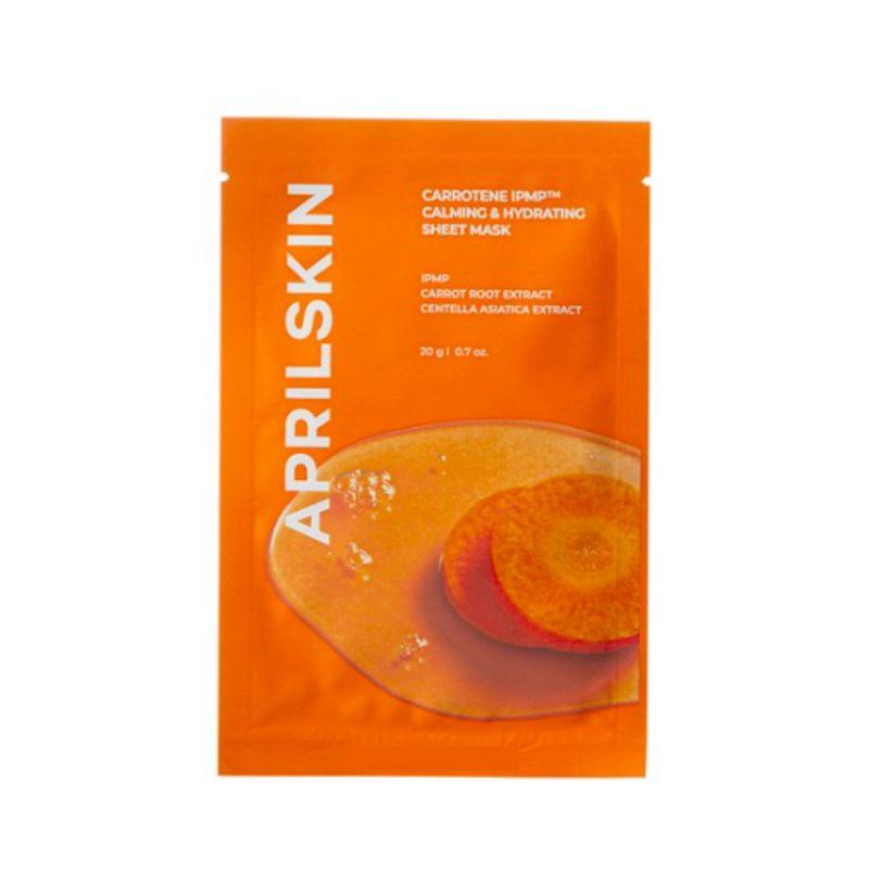 APRILSKIN Carrotene IPMP™ Calming Sheet Mask 10 Sheets – Hydrating & Soothing Face Mask for Sensitive & Blemish-Prone Skin