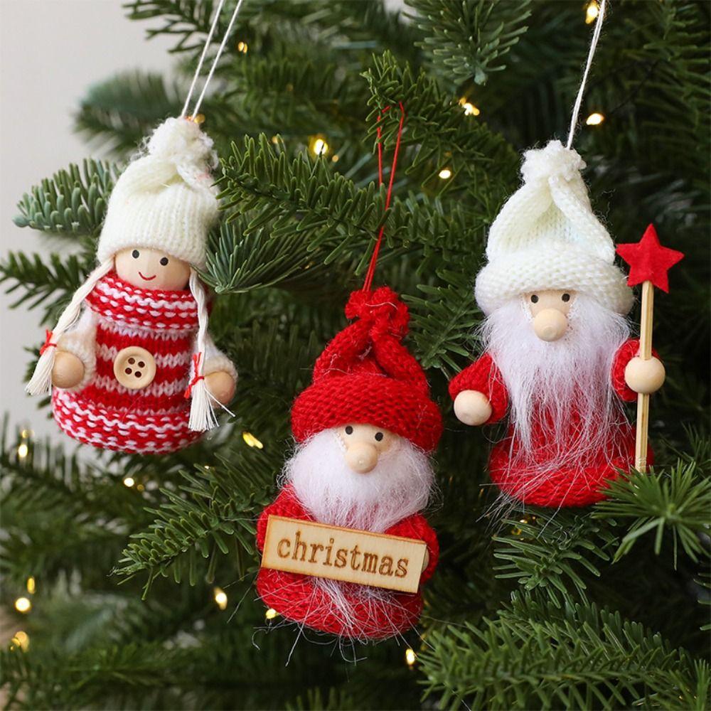 Hanging Loop Christmas Doll Ornaments Christmas Figurine Set Seasonal Party Decor