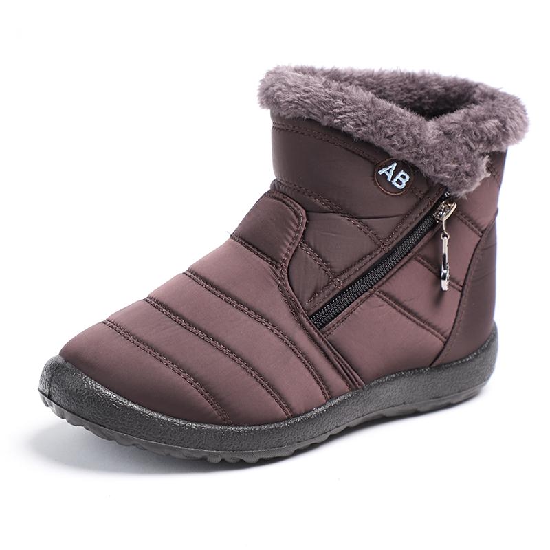 Γυναικείες μπότες 35-43 Plus Size Γυναικείες μπότες αδιάβροχη επάνω σόλα Pu αντιολισθητική ελαφριά Keep Warm Winter Snow Boots