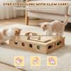 Solid Wood Cat Scratcher & Teaser: Interactive 3-in-1 Self-Entertainment, Nail Grinding, Educational Toy