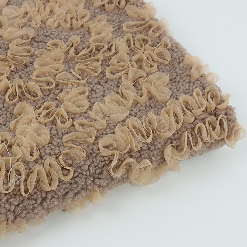 

3D Цветочная ткань Вышитая бархатная ткань для самостоятельного шитья платья Подушка Плюшевая игрушка Зимнее пальто Одежда Обивка своими руками 100cmx140cm