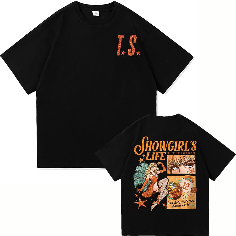 New Album The Life of A Showgirl T Shirt Fashion UnisexWomen Aesthetic TS TShirt Unisex High Quality Vintage Cotton Tees Shirts