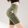 High Waist Women's Yoga Shorts with Pockets - Summer Thin Style, Tummy Control, Hip Lift, and Base Layer for Fitness and Cycling