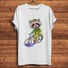 Watercolor Panda Lion Wolf Fox on Bike Motorcycle Funny T ShirtUnisex Casual Short Sleeve Cool Tshirtunisex TeeBreathable Print