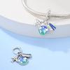 Original Copper Charms Luxury Blue Planet Pendant Beads Fit Bracelet Diy Women Making Delicate Gift Jewelry