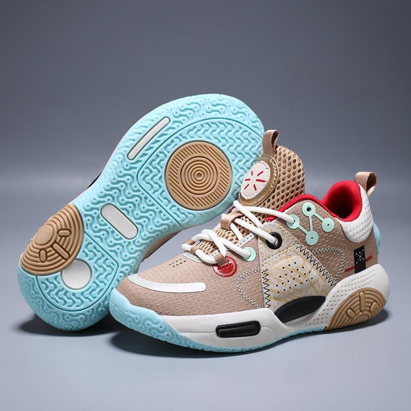 Sneakers Classmate Training Shoes Boys Running Shoes Middle and Older Children Professional Youth Basketball Shoes Children Elementary School Students