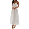 Cross-Border European and American Foreign Trade Women's Clothing 2025 Spring and Summer Amazon Vacation Casual Style Solid Color Small Strap Dress