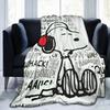 Snoopys Listen To Music Blankets Coral Fleece Plush Cartoon Lightweight Thin Throw Blanket for Home Couch Bedroom Quilt