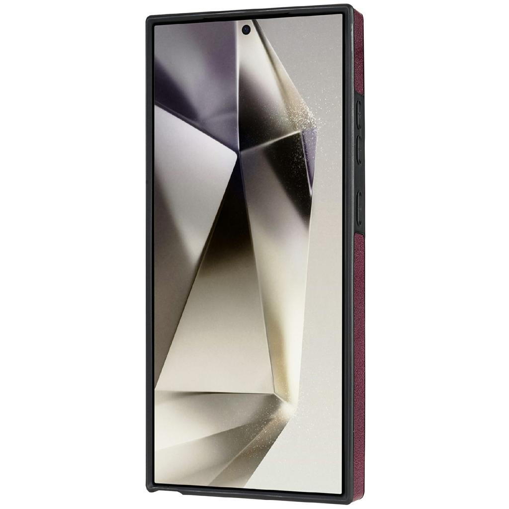 CSJ-P3 For Samsung Galaxy S24 Ultra Case Compatible with MagSafe PC+TPU+Leather Back Cover