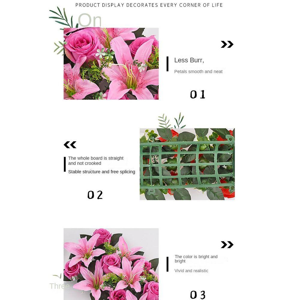 18Pcs/bundle 43cm Artificial Flowers Shooting Prop Rose&lily Artificial Rose Lily Flowers Wall Arches Decor Party Stage Supplies