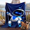 Warme Flanelldecke mit Astro-Bot-Muster, Leichte, bequeme Überwurfdecke für Bett und Sofa