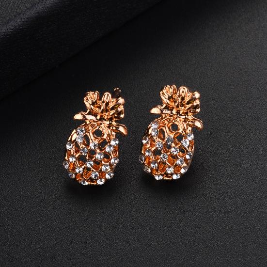 

Ювелирные изделия Новые популярные серьги-гвоздики с полым бриллиантом и ананасом