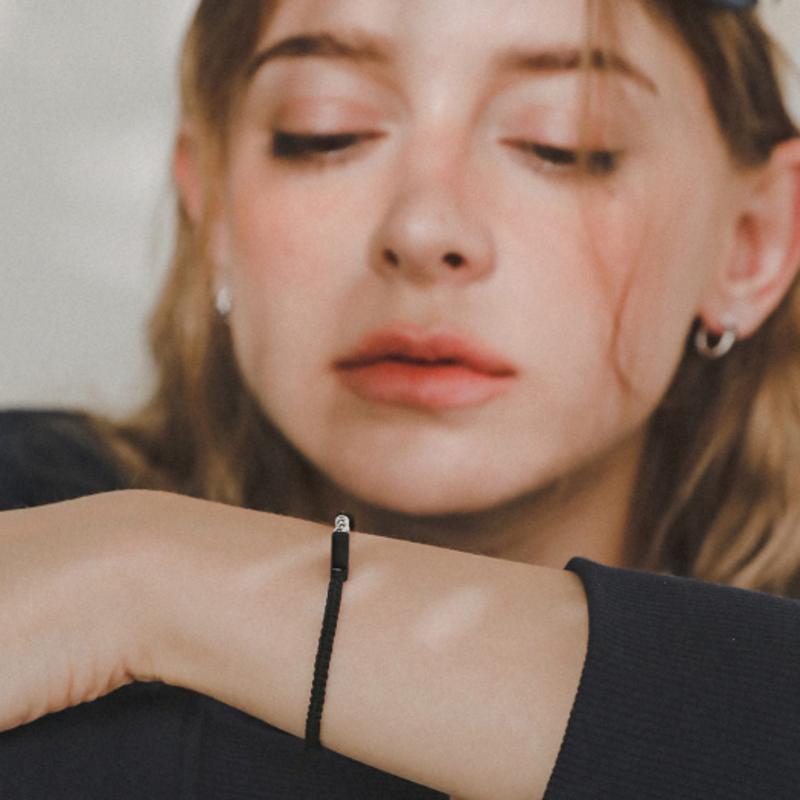 J.Lauren Silver Ball Onyx Knot Bracelet B0652