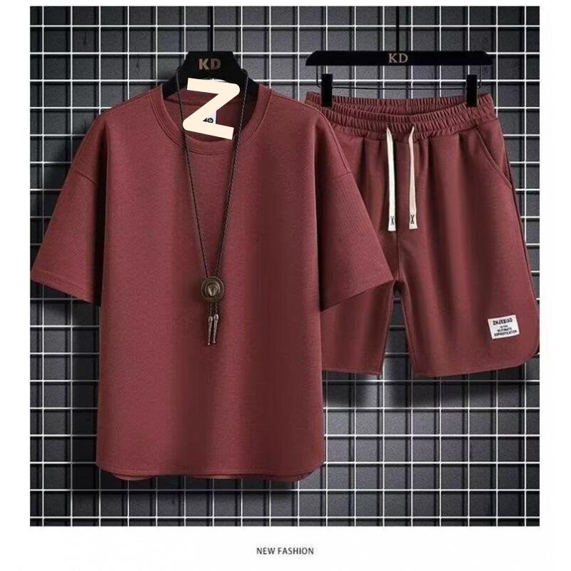 2024 Summer Men's Casual Sports Set: Trendy Short Sleeve T-shirt & Five-Point Shorts - Hong Kong Style