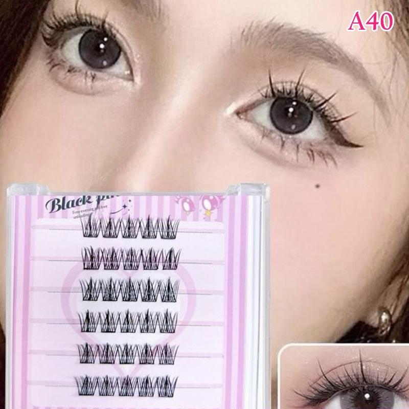 6 Rows Diy Segmented False Eyelashes Manga False Eyelash Natural Anime Eyelash Cosplay 3D Wispy Thick Reusable Cluster Lashes A40