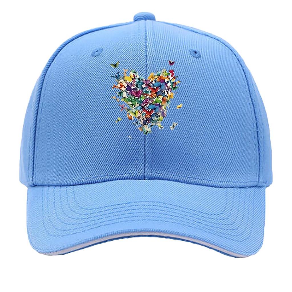 Colorful Butterflies Heart Canvas Wall Art Hip Hop hat Fashion Outdoor Sports Sandwich Baseball Cap