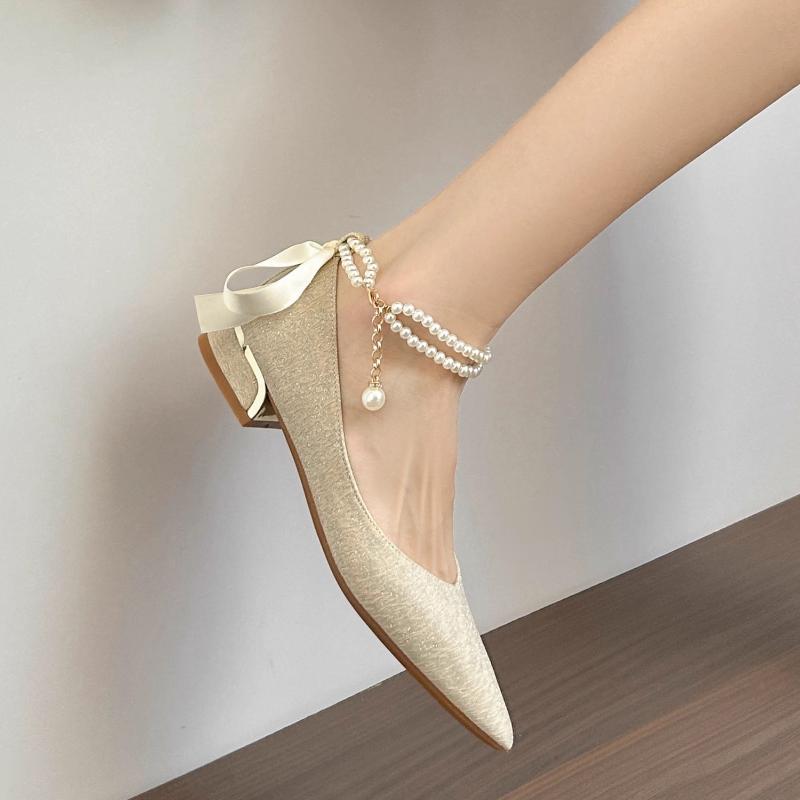 Fashion Shallow Mouth Beige High Heels  Slides Rubber PU Silk Hoof Shallow Mouth Beige High Heels PU Silk Slides Rubber