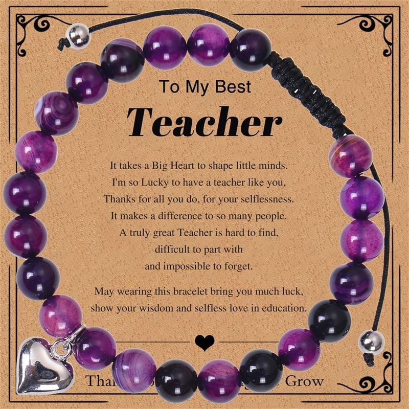 JYL TS Bracelet Custom Photo Projection Beaded Cherishes Moments & Joy Purple Agate