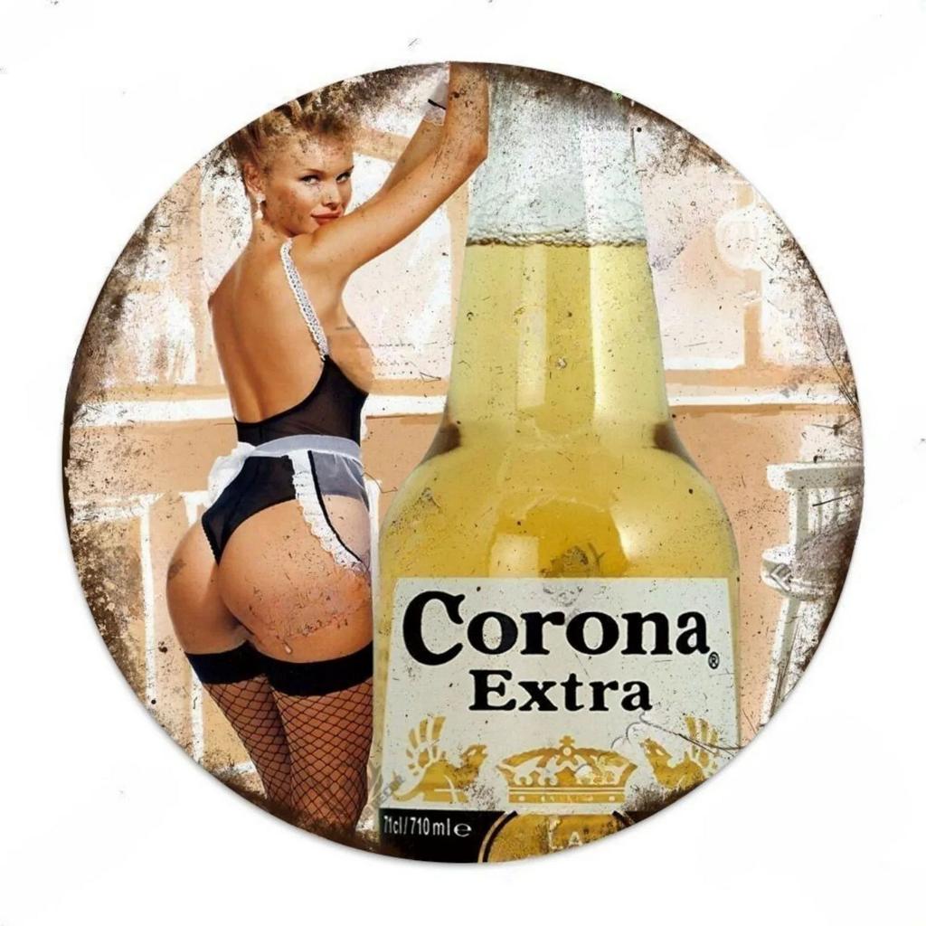 Vintage Retro Beer Rum Brand Round Tin Sign Set Classic Alcoholic Beverage Wall Decor for Bar Pub Man Cave Kitchen Home Beer