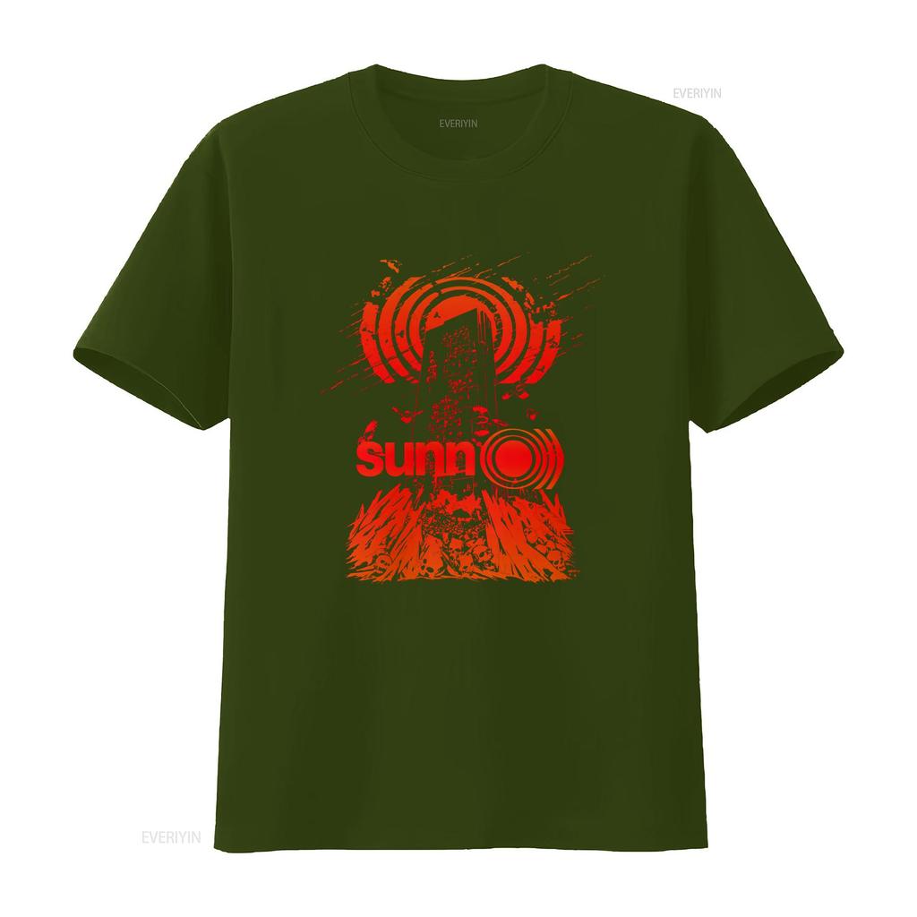 Sunn O T Shirt Drone Metal vintage Washed homme Slightly Stretched Top For Everyday Wear Casual fashion designer clothes