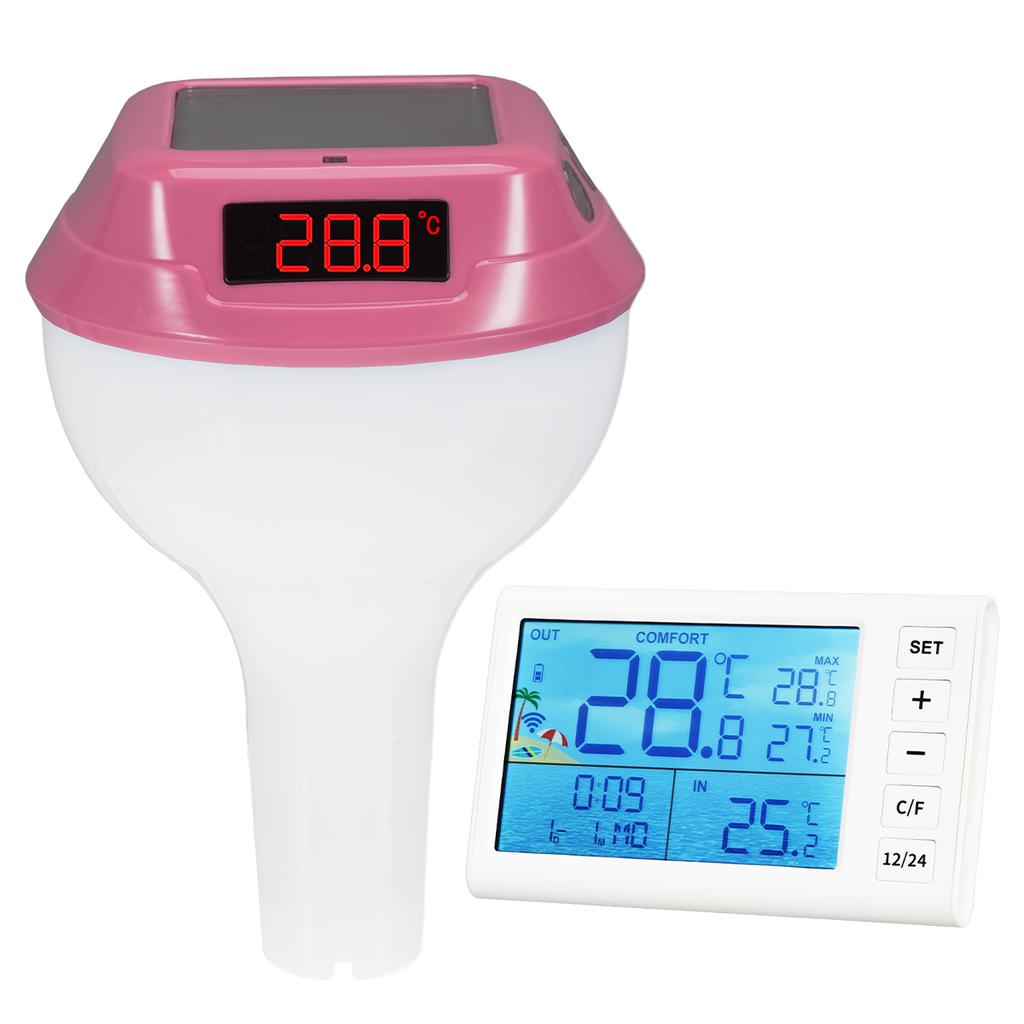 2025 New Wireless Floating Pool Thermometer Solar Pool Thermometer LED Digital Water Thermometer RGB Ambient Light