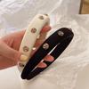 Korean Elegant Solid Color Flower Headband for Women Simple Thickened Sponge Pearl Camellia Hair Hoop Headdress Hair Accessories