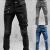 New Men's Fashion Motorcycle Jeans Vintage Slim Jeans Casual Street Style Hip Hop Retro Denim Jeans Plus Size