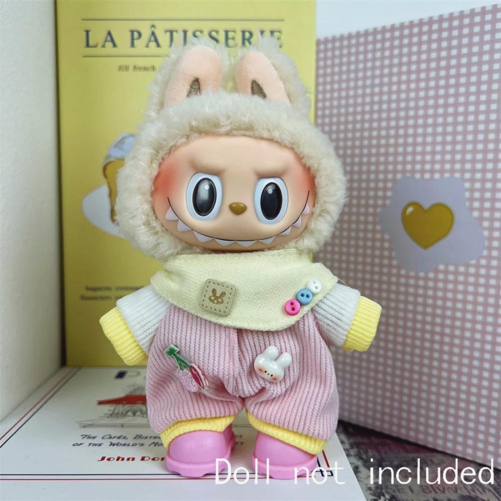 Only Clothes For 15-17CM Labubu Mini Accessories Clothes Clothing Dolls Set Sitting Party Scarf Hat Bag Cute Decoration Gift