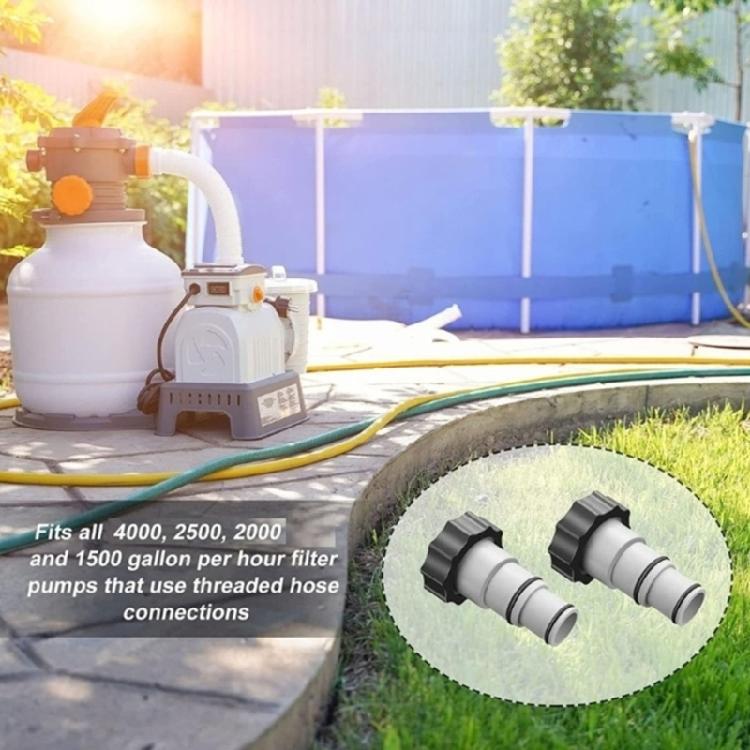 Pool Hose Reducers 1.5inch To 1.25inch Threaded Adapters with Clamps Washers Suitable for Above Ground Pool Pump Hoses