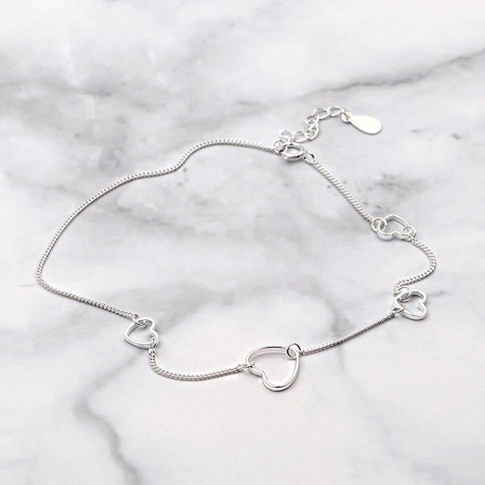 

Heart Chain Silver Bracelet