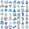 10/30/50pcs Cute Blue Winter Christmas Aesthetic Stickers Decals DIY Stationery Suitcase Phone Waterproof Kawaii Sticker Kid Toy